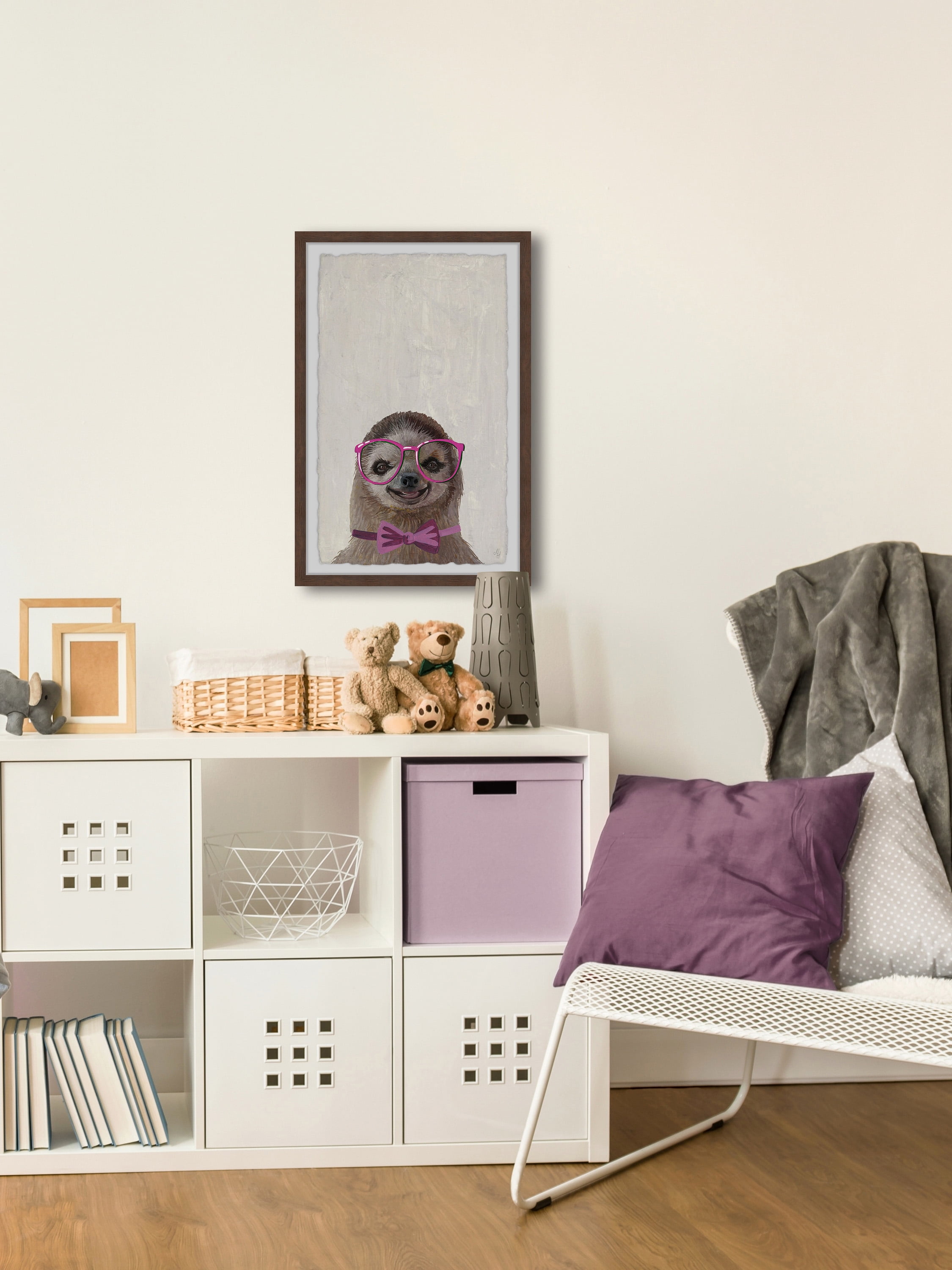 Marmont Hill Sloth with a Bow III Framed Wall Art