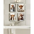 thumbnail image 5 of Cute Highland Cow Bathroom Framed Wall Art Funny Animal Rustic Canvas Prints for Bathroom Restroom Decor 8x10in (Framed), 5 of 6