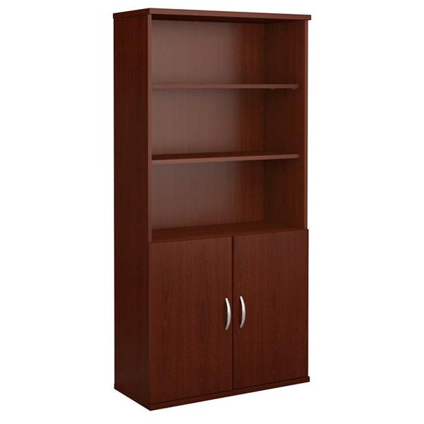 Bush Series C Mahogany 36W 5 Shelf Bookcase with Doors SRC103MA