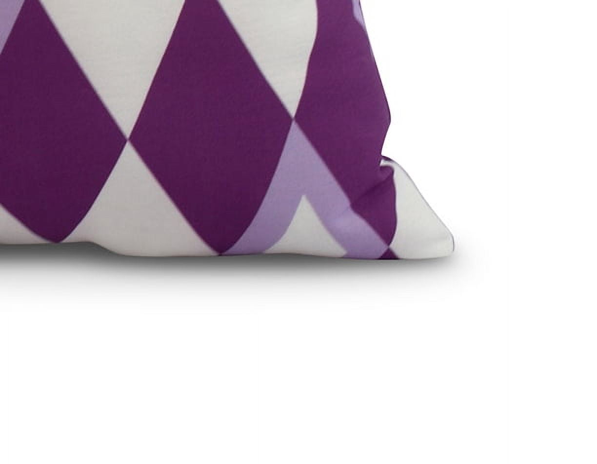 Simply Daisy, 20" x 20" Harlequin, Geometric Print Outdoor Pillow, Purple