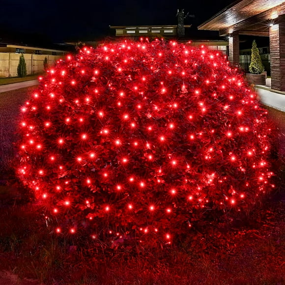 Cadena de luces Dirnun, 160 LED, red roja, 152 x 213 cm, resistente al agua, 120 V
