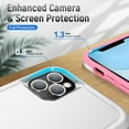 thumbnail image 2 of for iPhone 11 Case, Phone Case Heavy Duty 2 in 1 Full Body Rugged Shockproof Hybrid Hard PC Soft TPU Bumper Drop Protective Girls Women Boy Men Covers for iPhone 11, White+Pink, 2 of 7