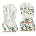 thumbnail image 1 of Guantes de jardinería para mujer Rawiri de piel suave, resistentes a las espinas y las zarzas, cómodos y transpirables, para el trabajo, el jardín y la construcción (guantes cortos, hojas), 1 of 5