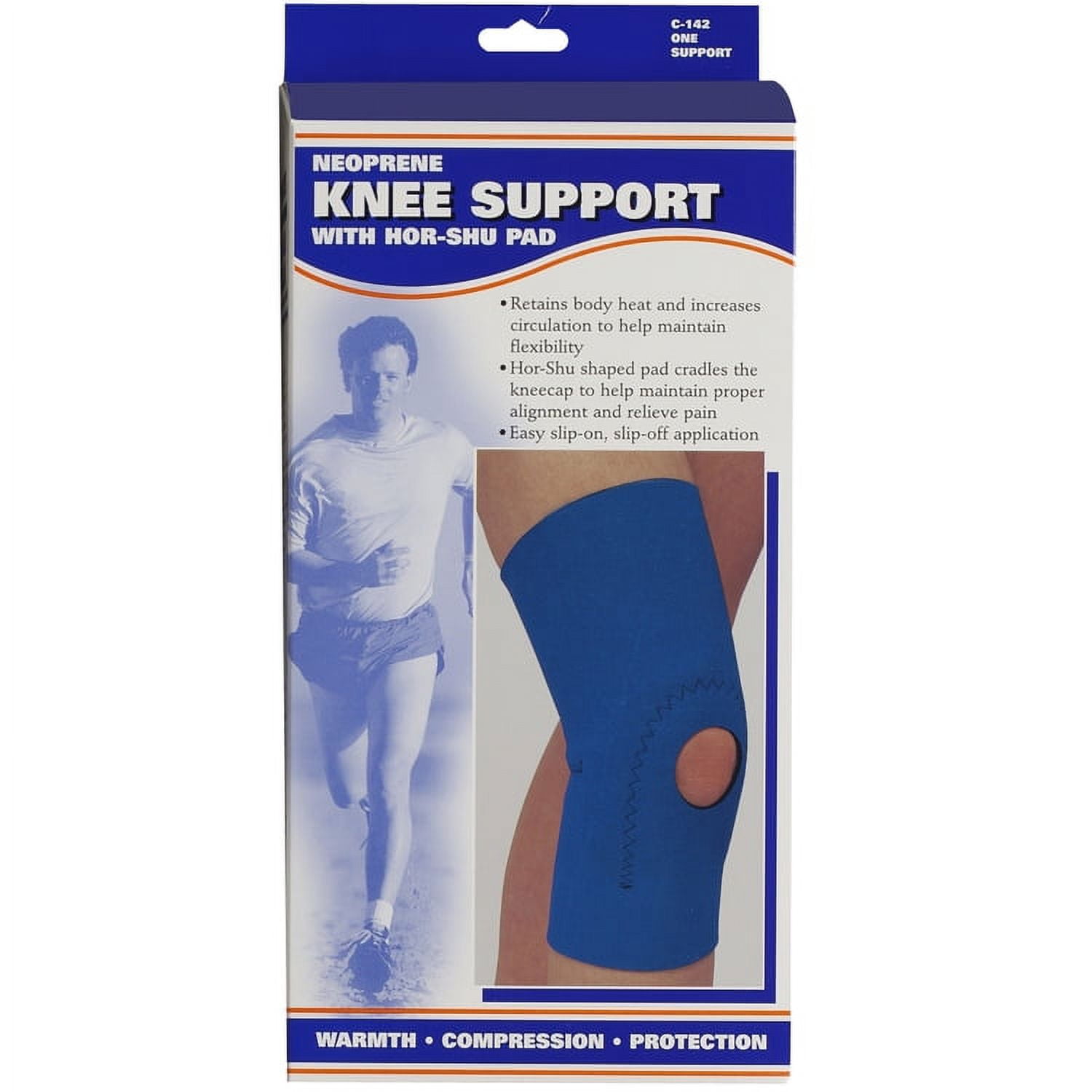 OTC Neoprene Knee Support - Hor-Shu Pad, Blue, Medium