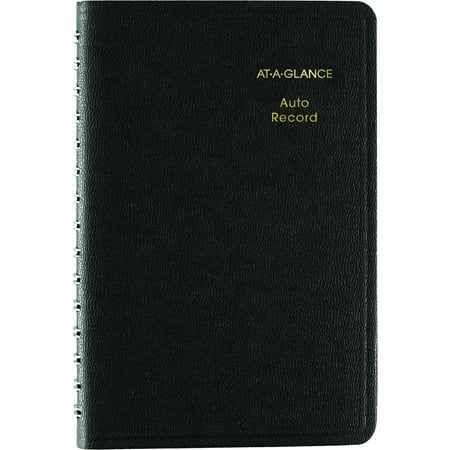 AT-A-GLANCE Auto Record Book Wirebound Black 3 34 x 6 - Auto Record Books