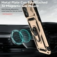 thumbnail image 5 of for iPhone 16 Case Heavy Duty Military Grade Protection,Camera Lens Slide Protection & 360°Rotate Magnetic Car Mount Holder Kickstand Rugged Shockproof Drop Hard Shell,Gold, 5 of 8