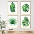 thumbnail image 2 of PixonSign Framed Tropical Island Banana Palm Leaf Wall Art, Set of 4 Nature Wilderness Wall Decor Prints, Botanical Floral Leaves Wall Décor, Home Artwork for Office, Bedroom - 8"x10" Natural, 2 of 5