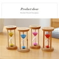thumbnail image 4 of yeacher Hourglass Sand Timer 3 Minutes Sand Clock Round Watch Glass Wood Timer, 4 of 7