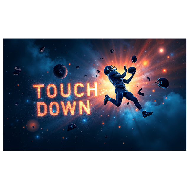 Football Themed Neon Touch Down Banner Backdrop Background for Sports Parties Tailgating Events Photo Booths Fan Gatherings Decorations