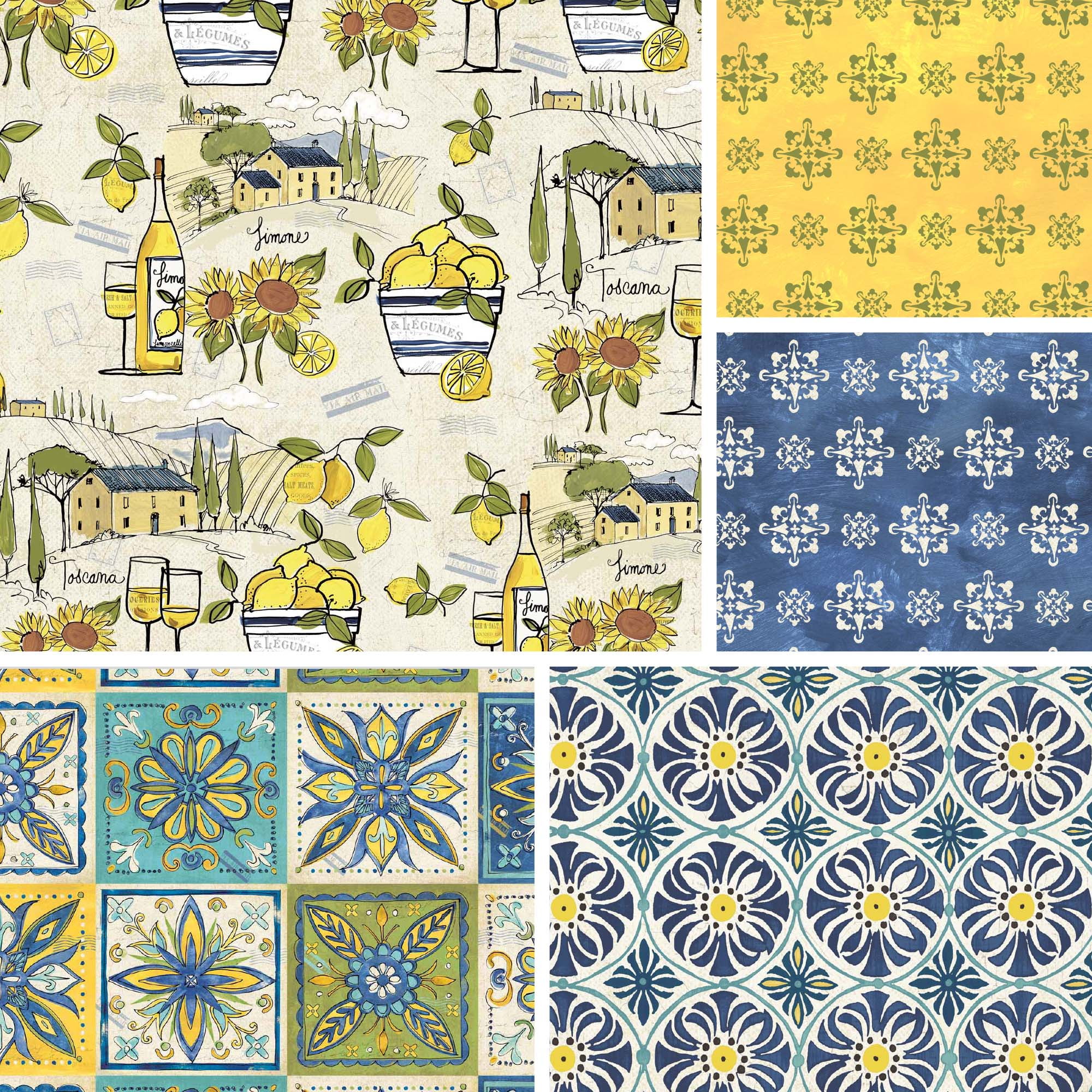 David Textiles Tuscan Town Cotton Fabric by the Yard