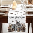 thumbnail image 3 of Table Runners 72 Inches Long Dress Scarves, Rabbits Pine Cone Farmhouse Kitchen Table Runner, Coffee Tablerunners, Sweet Home Texture Brown Leaves Berries 14x72 Inch, 3 of 9