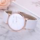 thumbnail image 4 of Reloj femenino informal de moda con correa de cuero de PU Reloj de pulsera de cuarzo comercial (blanco blanco), 4 of 5
