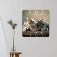 thumbnail image 3 of 10 Inch Wall Clock Battery Operated Square Clock for Office, Kitchen, Outdoor, Living Room,Gray Cats with Eyes Elegant, 3 of 4