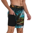 thumbnail image 2 of Kdxio Halloween Night 1 Print Men'S Swim Trunks With Compression Liner 7 Inch Inseam Quick Dry Swim Shorts, 2 of 7
