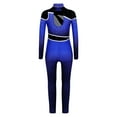 thumbnail image 3 of Hansber Girls Sparkly Long Sleeve Full Body Unitard Gymnastics Leotard Ballet Dance Bodysuit Jumpsuit Blue 10, 3 of 7