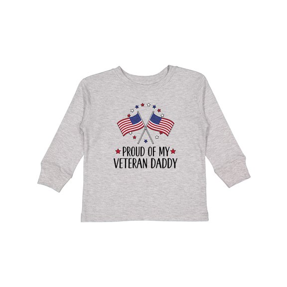 Inktastic Military Veteran Daddy Proud Son Daughter Boys or Girls Long Sleeve Toddler T-Shirt