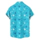 thumbnail image 5 of Blusa y camisa de manga corta con cuello vuelto para hombre, blusa informal de moda con cuello vuelto, blusa estampada de manga corta con botones, blusa de poliéster para hombre, 5 of 6