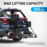 Rockland Electric Wheelchair & Scooter Carrier Lift, Hitch-Mount Automatic Mobility Lift, 350 lb Capacity, Foldable Platform with Manual Crank for 2 Receiver
