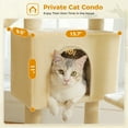 thumbnail image 5 of PAWZ Road 42" Cat Tree Condo With Large Perch Scratching Posts for Indoor Cats, Beige, 5 of 8