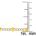 thumbnail image 2 of Precious Stars Genuine 14K Two-tone Gold 3.2mm White Pave Stamped Figaro Chain Necklace for Men and Women - Available in 16" 18" 20" 22" 24", 2 of 3