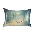thumbnail image 7 of Yayeee Pillowcase Standard Size Set of 2 Satin Wrinkle Resistant Pillow Case, Night Forest Scene, 7 of 7