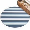 thumbnail image 2 of Round Area Rugs 3.3Ft, Blue Striped Non-Slip Washable Circle Rugs Carpet, Modern Gradient Abstract Lines Aesthetic Indoor Outdoor Rug Floor Mats Throw Runner for Bedroom Living Room Bathroom, 2 of 8