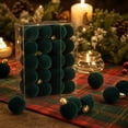 thumbnail image 6 of Eolstice Mini Christmas Ball Ornaments, 30 Pcs 1.18 Inch Flocked Velvet Shatterproof, Ribbed Textured Solid, Hanging Loop, Xmas Tree Holiday Decor, 6 of 8