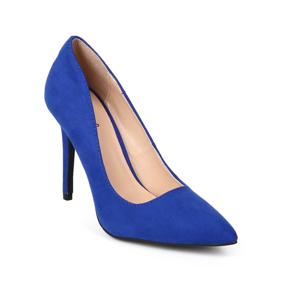 New Women Qupid Milia-01 Suede Pointy Toe Single Sole Classic Stiletto Pump Size