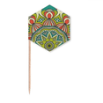 thumbnail image 1 of Printing Repeat Cloth Green Colorful Art Toothpick Flags Cupcake Picks Party Celebration, 1 of 3