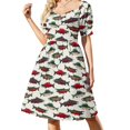 thumbnail image 1 of Vestido de manga corta con estampado de salmón del Pacífico vestidos de fiesta elegantes para mujer vestido de verano para mujer 2025, 1 of 6