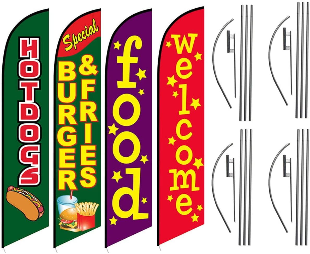 4 four STORAGE red/yel 15 Swooper #4 Feather Flags KIT 4 four STORAGE red/yel 15 Swooper #4 Feather Flags KIT