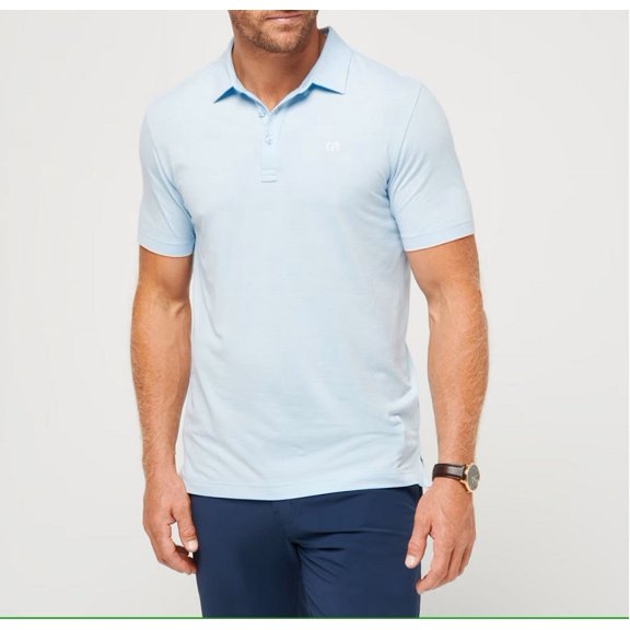 NEW Men's Travis Mathew The Heater Polo Heather Dream Blue Large