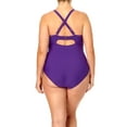 thumbnail image 3 of Terra & Sky Women's Plus Sweetheart Neckline Cross-Back One-Piece Swimsuit, 3 of 3