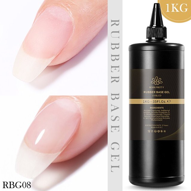 BORN PRETTY 1kg Jelly ExtensionNail Gel White Pink Clear Gel Nail Polish Soak Off Gel Varnish Self Leveling Nail Gel Hard Gels Gong Bohan LED