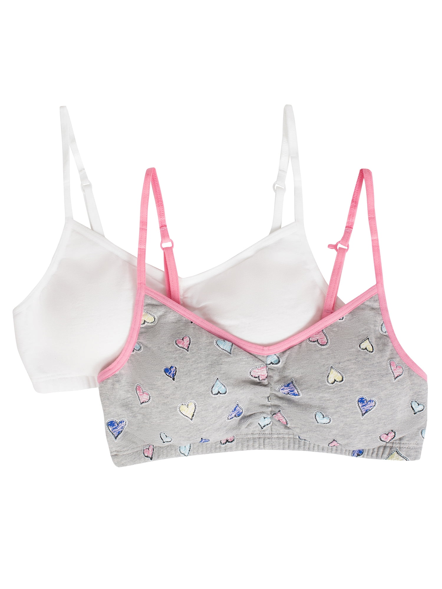 Fruit of the Loom Girls' Bra with Removable Cookies 2-Pack 