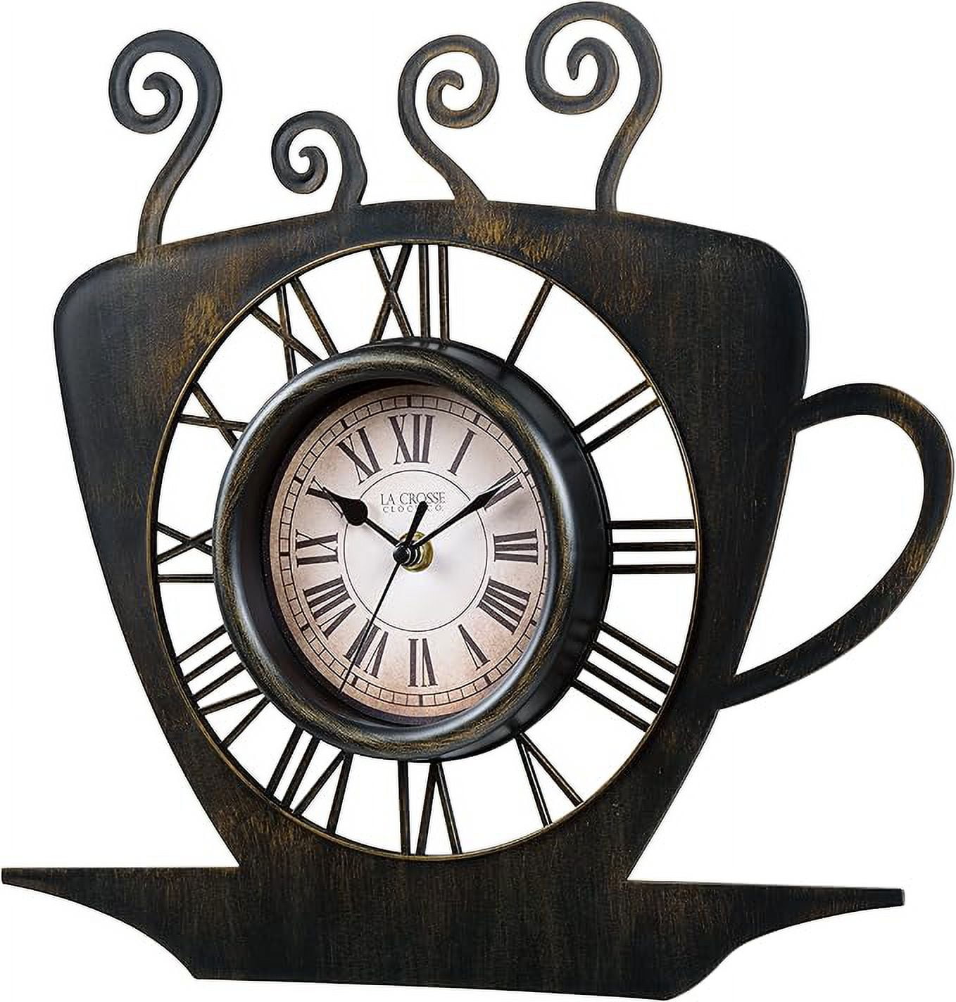 La Crosse Clock 13-Inch Latte Mug Quartz Analog Wall Clock, 404-3833B