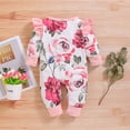 thumbnail image 4 of Baby Girl Clothes 9 Months Baby Girls Lovely Bodysuit 12 Months Baby Girl Long Sleeve Floral Prints Causal Bodysuit Pink, 4 of 8