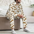 thumbnail image 7 of Disketp Leopard Print Mens Pajama Set, Soft Warm Long Sleeve Sleepwear, Cozy Button-Down Pjs for Men-Large, 7 of 7