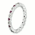 thumbnail image 3 of Bague en Argent Sterling Stackable Expressions Rhod. Grenat & Diamant Taille 10, 3 of 3