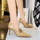 thumbnail image 3 of Sandalias de mujer con tacones altos finos y puntiagudos, hebillas de cinturón de metal, boca profunda, zapatos de diseñador de lujo, zapatos de tacón alto clásicos, 3 of 5