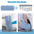 thumbnail image 5 of 5-pack Microfiber Cleaning Mop Pads, Wet & Dry Use, Replacement Mop Head for Flat Mop, Washable & Reusable Mop Pads for Cleaning Hard Floor, 16.5 x 5.5 inches, 5 of 8