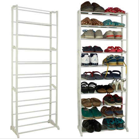Mainstays 2 Tier Expandable Shoe Rack With Non Slip Bars Brickseek