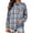 *Light Blue, variant on ClodeEU Women's Collared Button Down Long Sleeve Plaid Shirt,Casual Shacket with Chest Pocket ,Women's Plus L