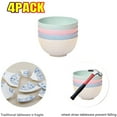 thumbnail image 3 of 4 Pack 5.9 inch Unbreakable Wheat's Straw Bowl with Lid Reusable Food, Salad, Fruits, Snacks Bowls Lightweight Dishwasher & Microwave Safe, 3 of 8