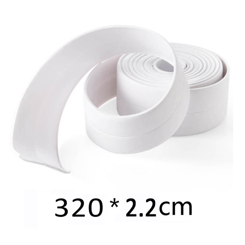 3.2m PVC Bathroom Wall Sealing Tape Bathtub Tub Caulk Strip Waterproof White 