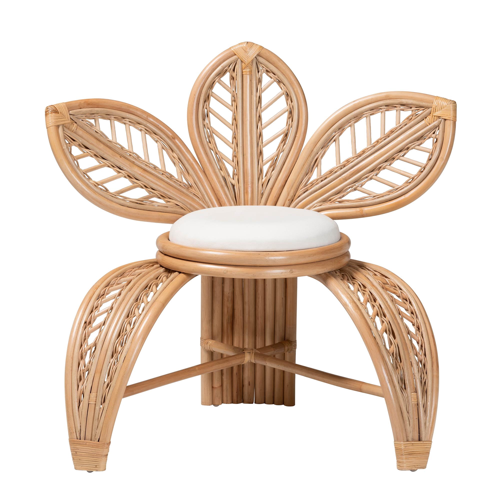 bali & pari Gresham Rattan BOHO Flower Chair, Natural Brown