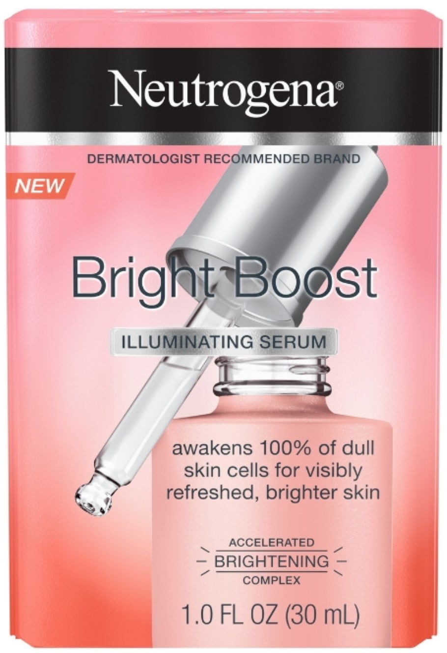 Neutrogena Bright Boost Illuminating Face Serum with Neoglucosamine & Turmeric 1.0 oz (Pack of 2
