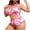 Pink, variant on Jamicy 2025 Women's Bathing Suit 2 Piece Set New Plus Size Swimsuit Flroal Print High Waisted Bikini High Cut Bikini Sets for Women