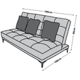 thumbnail image 5 of Sofa Cama Reclinable El Bazar Store Karla Azul Marino Lino Futon 3 posiciones Abotonado Sala, 5 of 5