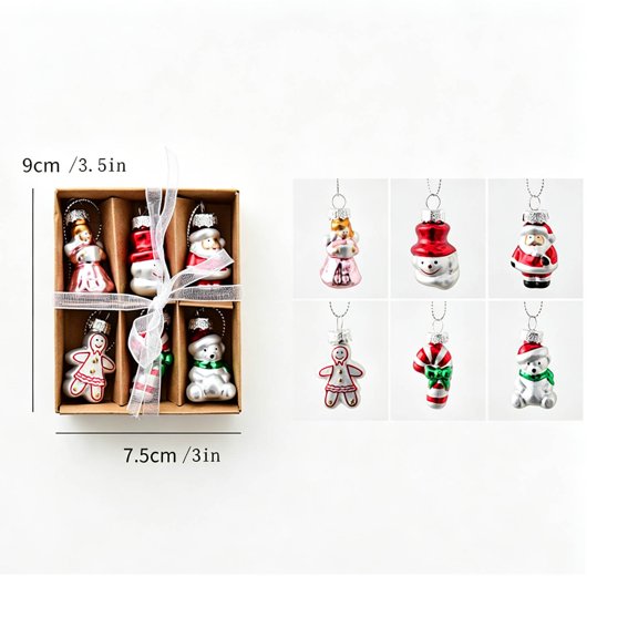 2026 Christmas Home Party Decoration Santa Claus Snowman Glass Pendant Christmas Tree Decoration Scene Arrangement Christmas Celebration Party Supplies
